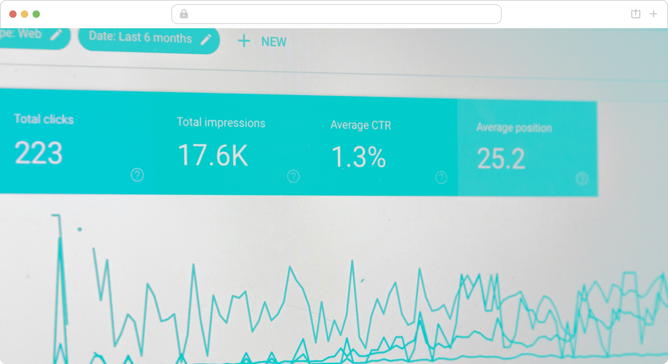 graphique de la Google Search console provenant d'une agence SEO